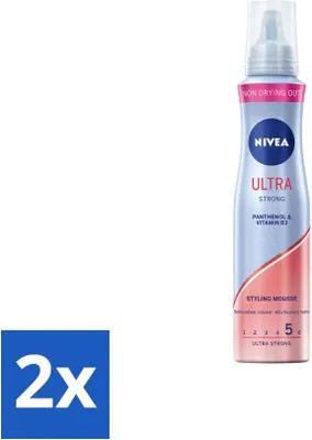 Produktbild von NIVEA Stylingschaum – Ultra Strong – Zuverlässiges Volumen – 48 Stunden flexibler Halt – 150 ml - Vorteilspack - 2 Stücke
