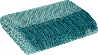 Produktbild von EUROFIRANY | Decke - 130 x 170 cm - mintfarbene Sofadecke - mit Fransen