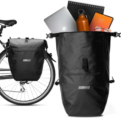 Obrázok produktu pre Košík na bicykel – objem 25,4 litra – Vodotesný – S rúčkou a popruhom na rameno