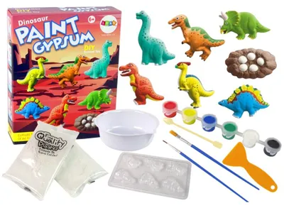 Productafbeelding van Diy gipsafgietset Schilderijverf Dinosaurussen