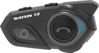 Produktbild von Náhlavní souprava WAYXIN T2 pro motocyklové přilby Bluetooth, interkom pro 2 osoby | Inteligentní potlačení hluku | Automatický příjem | S mikrofonem s tlačítkem, černá