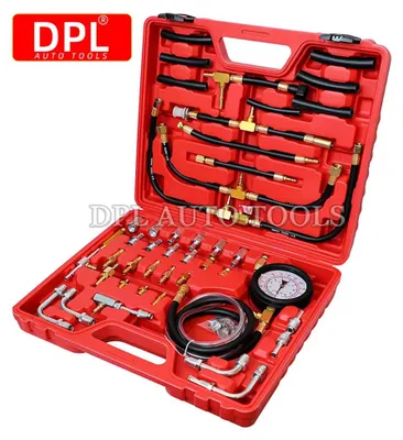 Image de Kit de test de pression d'injection de carburant - 0 à 140 psi - Manomètre et pompe - Pour moteurs de voitures, bateaux, etc