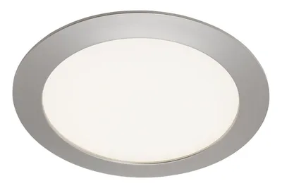 Image de Lampe LED encastrée BRILONER LEUCHTEN FLAT IN, 12 W, 1200 lm, IP44, nickel mat, plastique, Ø 17 cm