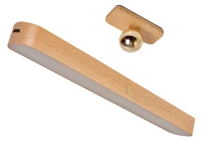 Produktbild von LED-Wandleuchte aus Holz, batteriebetriebene Wandleuchte, USB-aufladbar, dimmbares LED-Nachtlicht