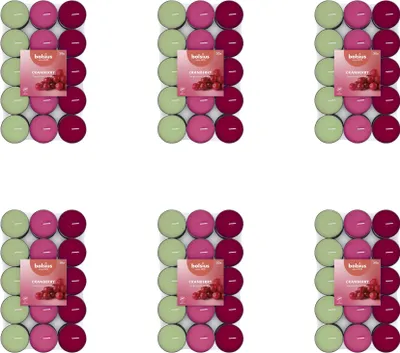 Image de Bolsius - Bougie à réchaud parfumée - 30 pièces par paquet - Cranberry - Pack avantage - 180 pièces - 6 Emballage