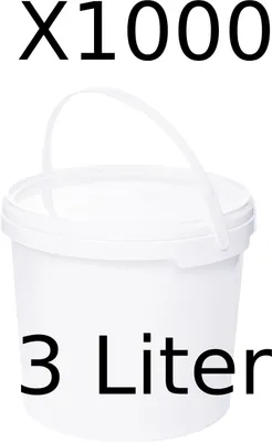 Produktbild von BenBow Eimer mit Deckel 3L x1000 Weiß - lebensmittelecht, stabil, luftdicht, auslaufsicher, geruchsneutral - Plastikeimer mit Henkel - leer
