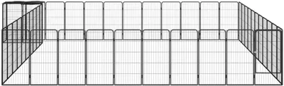 Produktbild von 46-teiliger Hundelaufstall in Schwarz, 50x100cm, aus pulverbeschichtetem Stahl, Gewicht: 71.4 kg