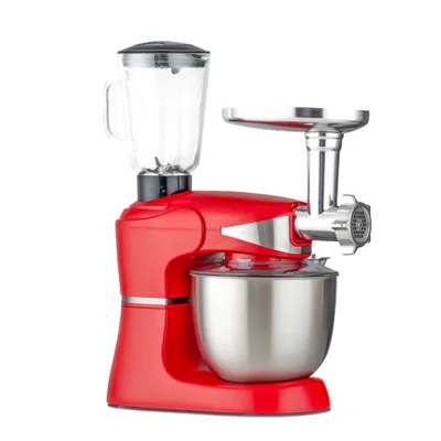 Produktbild von DMS 3 in 1 Küchenmaschine Rührmaschine 5 Liter Knetmaschine KMFB-1700R  Rot Silb
