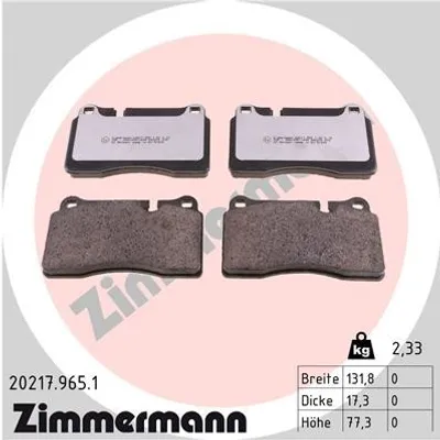 Produktbild von ZIMMERMANN Bremsbeläge Satz Vorne Bremsklötze für LAND ROVER Range Rover Sport (L320) 20217.965.1