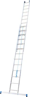 Produktbild von WERNER Seilzugleiter Aluminium 2-teilig 2 x 13 Sprossen Arbeitshöhe 6,85 m