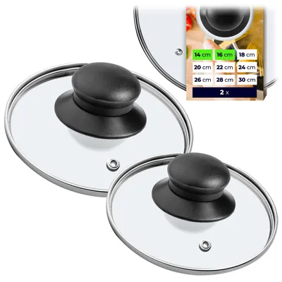 Zdjęcie produktu dla KADAX Pokrywka Szklana Do Garnka Patelni 14cm + 16cm