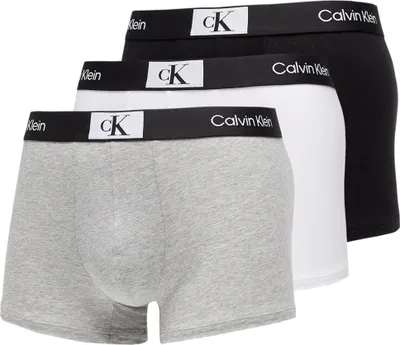 Produktbild von CK CALVIN KLEIN Herren-Boxershorts, 3er-Pack, elastische Baumwolle, sichtbarer Gummizug, Logo, Artikel NB3528A, size XXL / IN 44-46 / cm.112-117, Cotone 95%,Elasthan 5%