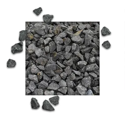 Produktbild von 25 kg Basaltsplitt Anthrazit Gartensplitt Ziersplitt Deko Marmor Dekoration Splitt Körnung 16/22 mm