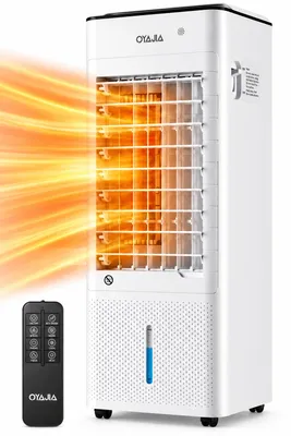 Produktbild von 2-in-1 Heizlüfter & Luftkühler, 1000W/2000W 2 Heizstufen,ECO Thermostat, 12H Timer, 3 Geschwindigkeiten, Swing, Schlafmodus, für Zuhause & Büro