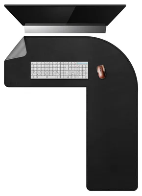 Produktbild von Elzusha – Schreibtischunterlage in L-Form, 95+125x33 cm – Schwarz/Grau, Kunstleder