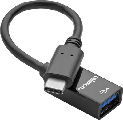 Produktbild von celexon USB-C auf USB-A M/F Adapter, schwarz