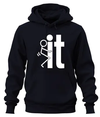Produktbild von Lustiges Strichmännchen Buchstabe L Humor Sarkasmus Party Hoodie Kapuzenpullover, Navy, L