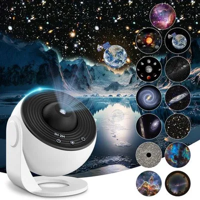 Obrázok produktu pre Projektor galaxie do detskej izby – realistická projekcia hviezdnej oblohy s 13 diskov – nočná lampička pre deti