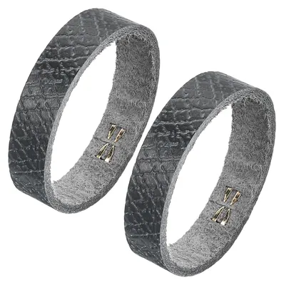 2 Leder-Gürtelschlaufenhalter, dunkelgrau, für 4 cm Gürtel