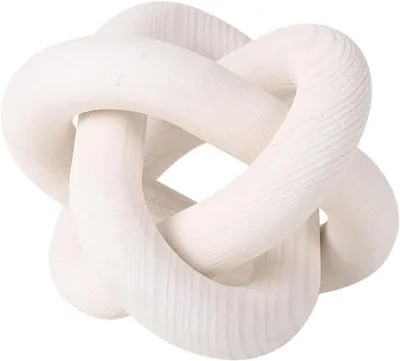 Imagen del producto de Decoración con botones de madera - Juego de 3 - Adorno con forma de cadena para sala de estar, dormitorio, mesa de centro, estantería o chimenea