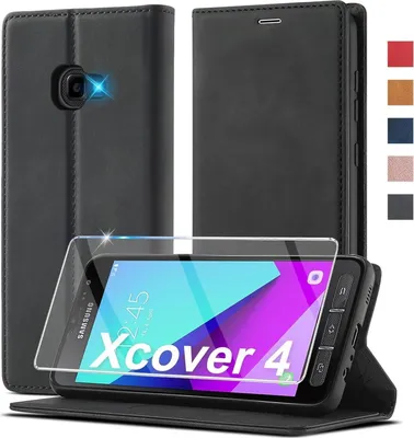 Image de Housse de portable Samsung Galaxy Xcover 4s Cuir Wallet Magnétique Noir