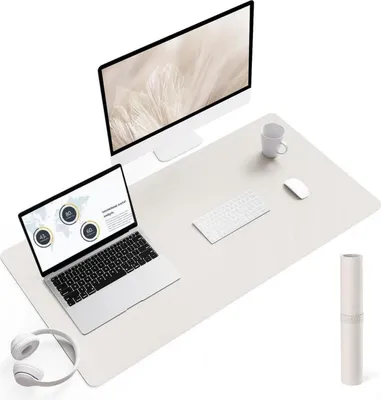 Image de Office Tapis de souris Sous-mains cuir daim gris 90x43cm