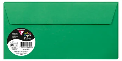 Produktbild von Clairefontaine 26595C, DL (110 x 220 mm), Grün, 120 g/m², 220 mm, 110 mm, 20 Stück(e)