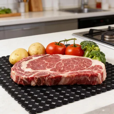 Produktbild von 2 zuschneidbare Spülbeckeneinlagen, Spülbeckenmatten aus PVC, 40 x 30 cm, Schwarz, für Küche und Bad