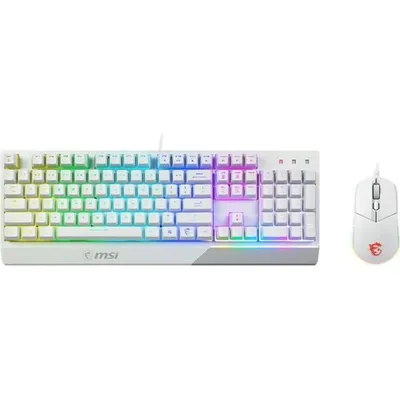 Immagine prodotto di Tastiera + mouse – AZERTY – MSI – Vigor GK30 Combo White FR – Retroilluminazione – Bianco