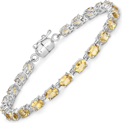 Zdjęcie produktu dla Bransoletka Vira Jewels z rodowanego srebra próby 925 z owalnym cytrynem