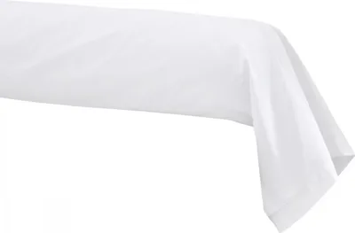 Image de Bleu Calin Taie de traversin Percale 100% coton peigné - Blanc - 86x140cm