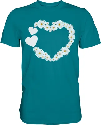 Produktbild von Gärtner Gänseblümchen Herz Shirt Garten Motiv – Diva Blue / S