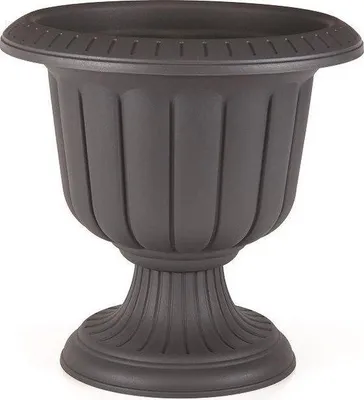 Image de Pot de fleurs élégant anthracite sur pied 50 x 35 cm 25 L Résistant aux UV Pour jardin, balcon, villa