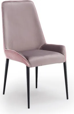 Produktbild von Esszimmer Polsterstühle Designer Rosa Textilstuhl Metallbeine