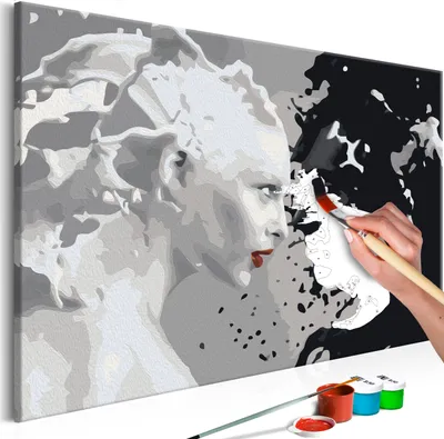 Zdjęcie produktu dla Włóknina do malowania po numerach - czarno-biała 60x40 cm ludzie n-A-0257-e-a