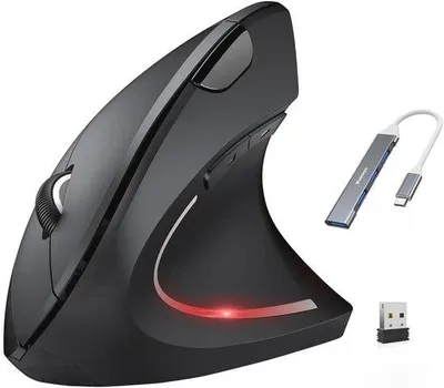 Productafbeelding van Draadloze Verticale Ergonomische Muis - 1600/1200/800 DPI met 5 Knoppen voor Windows en Mac OS