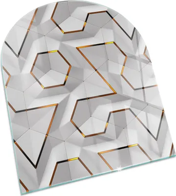 Produktbild von Geometrisches 3D-Muster – Glasbodenplatte für – Kaminofen – Kaminplatte Glas – Schutzglas – Funkenschutzplatte –Glasbodenplatte Feuerfeste – Hitzeschutzplatte – Bodenschutz aus Glas – 80x70 cm