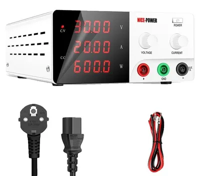 Produktbild von DC-Netzteil, 30V einstellbare Ausgangsspannung, Sicherheitsfunktionen, 30V20A Weiß, 220V EU STECKER