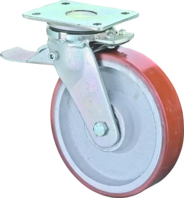 Produktbild von BS Rollen Lenkrolle RR120.C10.200 mit Feststeller Durchmesser 200mm Tragfähigkeit 1000kg Platte 138x110mm - RR120.C10.200