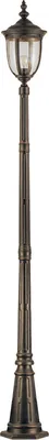 Produktbild von Stehleuchte außen Aluminium Glas IP44 232,5 cm in Bronze verwittert Rustikal Außenlampe