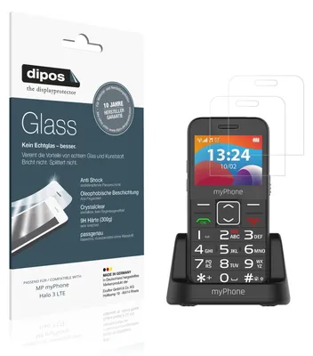 Produktbild von 2x Schutzfolie für MP myPhone Halo 3 LTE - Anti-Shock 9H Folie dipos Glass Kunststoffglas