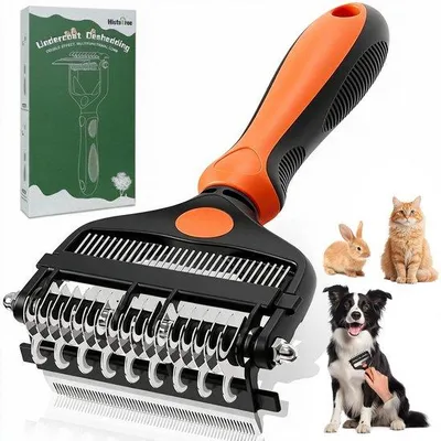 Produktbild von 3-in-1 Unterfellbürste – Hunde- und Katzenbürste – Effektive Fellpflege