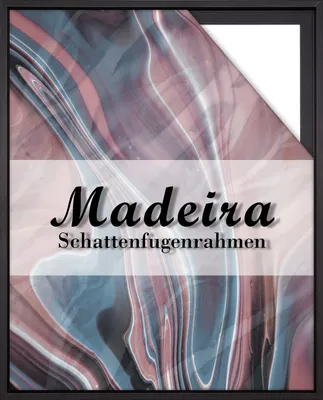 A framed artwork with a marbled pattern and text overlay.