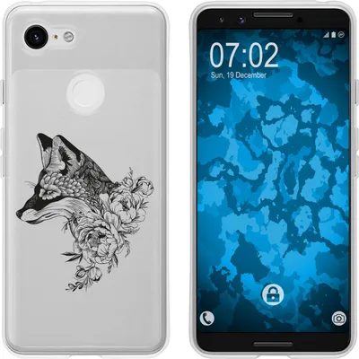 Produktbild von PhoneNatic Case kompatibel mit Google Pixel 3 Silikon-Hülle Floral Fuchs M1-1