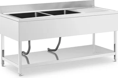 Obrázek produktu pro Expondo Royal Catering Dřez - 2 vany - nerezová ocel - 180 x 70 cm -