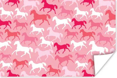 Produktbild von MuchoWow® Poster Pferde - Rosa - Tiere - Mädchen - Kinder - Mädchen 180x120 cm - Fotoplakat