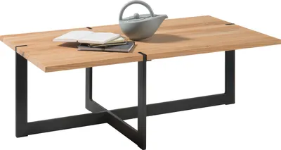 Produktbild von Couchtisch - Eiche massiv - 110 x 60 cm - Metallgestell