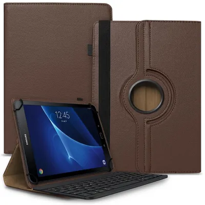 Produktbild von Tasche für Samsung Galaxy Tab A6 10.1 2016 Hülle Schutzhülle QWERTZ TastaturFarbe Uni 360 Taschen:Braun