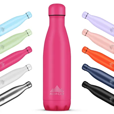 Thermosflasche 1 l Edelstahl, beerenrosa, BPA-frei, 12h warm/24h kalt