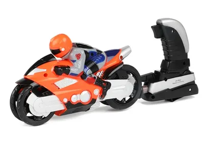 Produktbild von SPIELZEUGMOTORRAD mit Fahrer und Abschuss bis zu 10 Meter Turbo Racers Shooter Spielzeug Motorrad Rennmotorrad 50 (Orange)